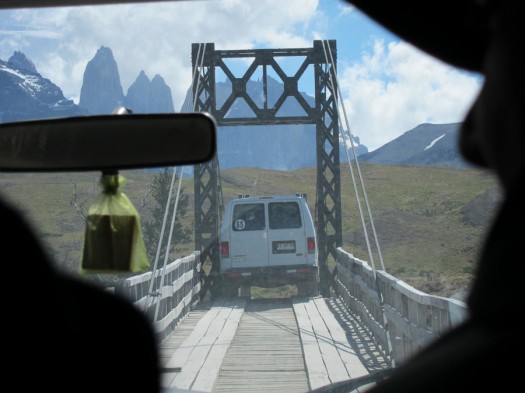  After the transfer into smaller cars, heres the squeeze through the narrow bridge. 