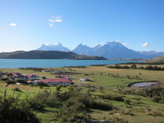  Estancia Lazo with Torres del Paine peaks in the background behind Laguna Verde. This was taken during a photographic survey, looking for the best vantage point for that evening and the next morning. 