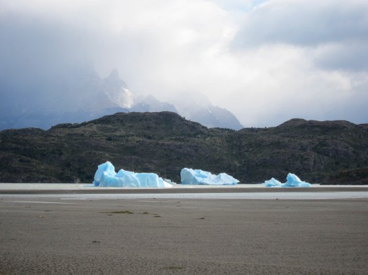  Icebergs of Lago Grey. Note the incoming storm. 